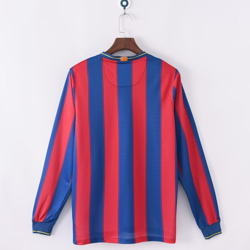 Maillot Barcelone Domicile Retro Manche Longue 2008